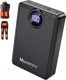 Compare Heated Vest Battery Pack 12000mAh, 5V 2A Power Bank for Heated Vest with LED Display, Pocket Size Battery Pack for USB Heated Clothing, Heated Blanket, Coat, Sleeping BagNo for 7.4V DC Heated at KSA Price