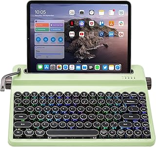 Compare YUNZII QL75 Wireless Typewriter Hot Swap Retro Mechanical Keyboard, Punk Round Keycaps, RGB Backlit QMKVIA Programmable, MultiDevice Keyboard with 2.4GHzTypeCBT5.0 Green, Cocoa Cream V2 Switch at KSA Price