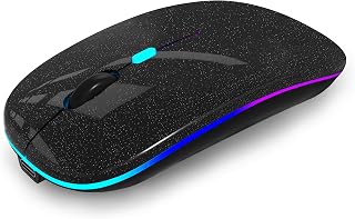 Compare WREANU Wireless Bluetooth Mouse, Rechargeable Laptop Mice, Black Bright at KSA Price
