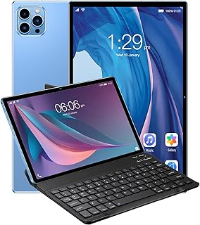 Compare 10.1 Inch Tablet, 6GB RAM 128GB Storage, Tablet with sim card version,1280x800 IPS HD Screen, 4000mAh Battery,Dualband WiFi, Bluetooth,GPS, Keyboardtablet cover combo set Blue at KSA Price