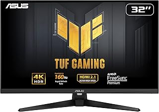 Compare ASUS TUF Gaming VG32UQA1A Gaming Monitor –32 inch 31.5 inch viewable 4K 3840 x 2160, Overclock to 160Hz above 144Hz, ELMB Sync, Freesync Premium, Black at KSA Price