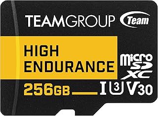 Compare TEAMGROUP High Endurance 256GB microSDXC UHSI U3 V30 100MBs Designed for Monitoring Stable Durable Long Lasting Flash Memory Card, Support 4K & Full HD Video Recording TTUSDX256GIV3002 at KSA Price