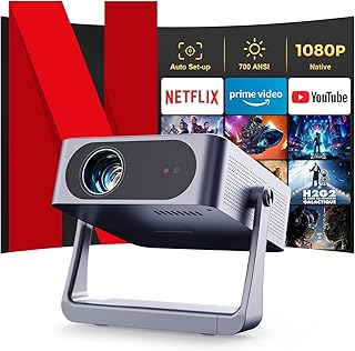 Compare Projector Auto FocusKeystone & Gimbal Stand with Android TV,700 ANSI WiFi6 Bluetooth Native 1080P Projectors,Wide color gamut Smart Movie Projector,Home Theater for PhoneTV StickHDMIUSB at KSA Price