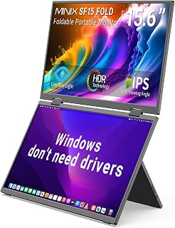 Compare MINIX SF15 Fold Dual 15.6" Foldable Portable Monitor, 1080P FHD, 300 nits, 100W PD, Low Blue Light, Recyclable Metal, TypeC & HDMI for Laptops, Study, Creative Projects, Office Collaboration at KSA Price