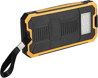 Compare Luqeeg 20000mAh Fast Charging Dual USB Portable Solar Power Bank Case Kit, Built in Single Crystal Solar Panel, Dual USB Ports, Power Saving, Auto Stop for Sport, Travel Yellow at KSA Price