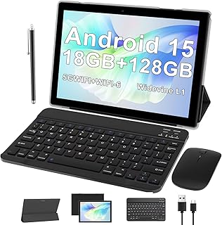 Compare ATOZEE 10 inch Tablet with Keyboard Android 15 Tablets 2 in 1 Tablet 18GB RAM 128GB Supports 2TB Expansion Tablets Include Case Mouse Stylus 6000mAh Battery 2MP+8MP Dual Camera 5G WiFi6 10.1" Tableta at KSA Price