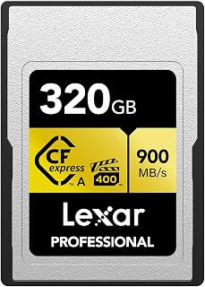 Compare Lexar Professional 320GB CFexpress Type A Gold Series Memory Card, Up to 900MBs Read, CinemaQuality 8K Video, Rated VPG 400 LCAGOLD320GRNENG at KSA Price
