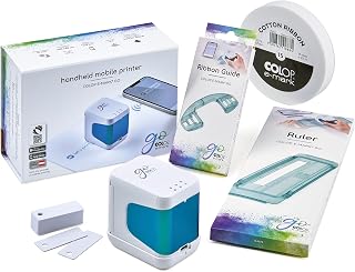 Compare Colop eMark Go Set Consisting of eMark GO Mobile Printer, Ruler, Guide Rail for Tape Printing, Tape 15 mm, PVC Signs for Sign Printing and Brochure White at KSA Price