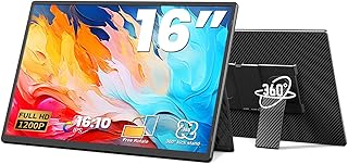 Compare 16.1" Portable Monitor, 1200P FHD Laptop Screen Extender, 360° Rotating Detachable Stand, Plug&Play Dual Monitor, UltraThin Zero Frame Portable Screen for LaptopPCMacWindowsPS5 at KSA Price