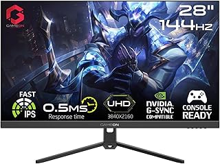 Compare GAMEON 28” IPS Gaming Monitor – 4K UHD, 144Hz Refresh Rate, 0.5ms MPRT, HDMI 2.1 Port, HDR Ready, Ultra Slim Bezel, Low Blue Light Mode, FreeSync GSync Support, GOP28UHD144IPS  Black at KSA Price