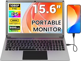 Compare Portable Monitor with Keyboard, 15.6 Inch Lapdock Display with Builtin 6000mAh Battery, CrowView Note 1080P FHD USB C Monitor Compatible with RPi5, PC, Phone, Mac and Ju Console at KSA Price