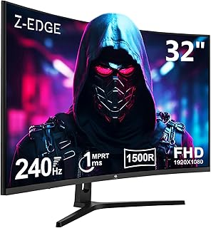Compare ZEDGE 32inch Curved Gaming Monitor  16:9 Full HD 1920x1080, 240Hz High Refresh Rate, 1ms Ultra  Fast Response Time, Frameless, AMD FreeSync Premium  DisplayPort & HDMI Ports UG32P at KSA Price
