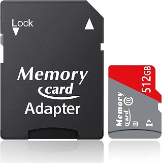 Compare Micro Card 512GB Memory Card High Speed Class 10 with Adapter,Full HD & 4K UHD Card for Phone, Security Camera, Dash Cam, Tablet,Action Cam at KSA Price