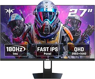 Compare KTC 27 Inch QHD Gaming Monitor, 180Hz 1ms GTG Fast IPS 2K Computer Gamer Monitor, 1440P HDR Frameless with Adaptive Sync, Tilt Adjustment, VESA Compatible, Eye Care, DisplayPort HDMI, H27T22S at KSA Price