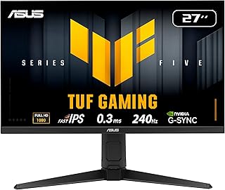Compare ASUS TUF Gaming Series 5 VG279QML5A Gaming Monitor: 27inch Full HD FastIPS panel, 240Hz, 0.3ms, GSYNC® compatible, AMD FreeSync™ Premium, ELMB SYNC, 99% sRGB, Height adjustment  Black at KSA Price