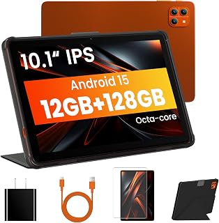Compare 10.1 inch Tablet, Android 15 Tablet, 12GB RAM 128GB Storage, Expandable up to 2TB, with Foldable Stand Case, OctaCore Processor, IPS HD Display, WiFi 6 & Bluetooth 5.4, Widevine L1, 6000mAh Battery at KSA Price