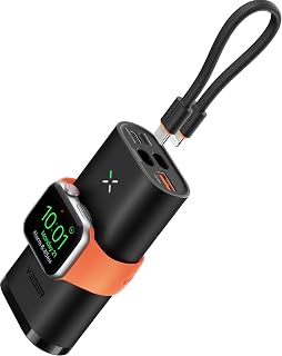 Compare Veger Power Bank for iPhone & Apple Watch, 10000mAh Portable Charger 25W Fast Charging, 2in1 Battery Pack Compatible with Apple Watch Series, iPhone, Samsung, Android Smartphones Black at KSA Price