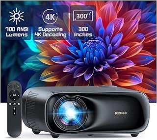 Compare NexiGo PJ40 Gen 3 Projector with WiFi and Bluetooth, D65 Calibrated, Native 1080P, 4K Supported, Projector for Outdoor Movies, 20W Speakers, Home Theater, Compatible wTV Stick, iOS, Android at KSA Price