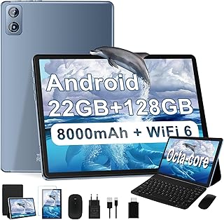 Compare Widevine L1 Widevine L1 10 Inch Android Metal Shell Tablet with 22GB RAM and Mouse Keyboard, 128GB ROMTF 1TB Expandable, 8000mAh, UFS 2.1 Flash, OctaCore, WiFi 5G, BT5.0, 8MP + 5MP, Widevine at KSA Price