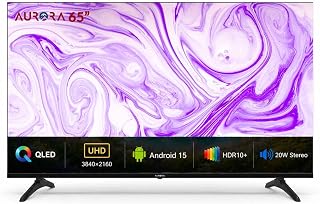 Compare AURORA 65 Inch QLED Smart TV, Android 15, HDR10+, 60Hz, WiFi, 3 HDMI, 2 USB, Screen Casting, HDMI eARCARC, AR65LPSQ at KSA Price
