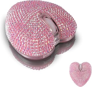Compare Tazweeq Wireless Bluetooth Mouse, Rechargeable Mute Stylish Heart Shaped Mouse for Laptops, PC Pink at KSA Price