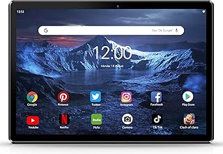 Compare PRITOM 10'' Tablet Android 13 Phone Tablet with SIM Slot, 64GB Quad Core, IPS Touchscreen, 8MP Rear Camera WiFi GPS Bluetooth USB C, Support 3G Phone Call, Black at KSA Price