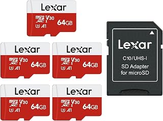 Lexar Micro SD Card 64GB 5 Pack, Up to…