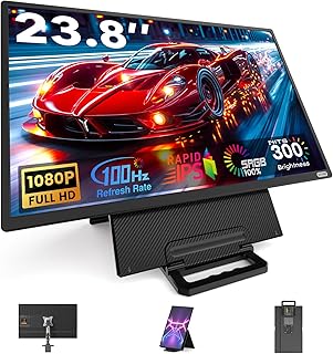 Compare Laptop Screen Extender, 23.8'' 1080P FHD 100HZ IPS Portable Monitor, Travel Monitor for Work Home Gaming, Landscape & Portrait Display, Compatible with WinsMacLinux & MINI PCPS5Smart Phone at KSA Price