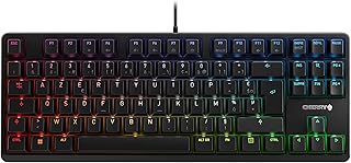 Compare CHERRY G803000N RGB TKL, Wired Gaming Keyboard without Numeric Keypad, French Layout AZERTY, RGB Lighting, MX SILENT RED Switches, Black at KSA Price