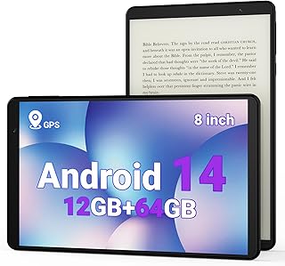 Compare Tablet 8 inch, Android 14 Tablet with GPS Built in, EReader,12GB RAM 64GB ROM 1TB Expand, 8MP Camera, 2.0GHz Processor, 2.4GHz&5GHz WiFiBT5.0, N8 Tablets with FHD Screen for Gaming and Reading at KSA Price