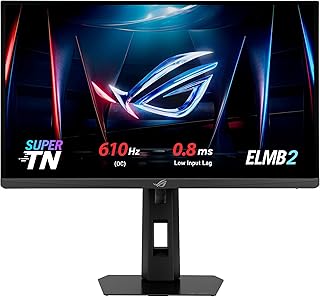 Compare ASUS ROG Strix XG248QSG Ace Esports Gaming Monitor, 24.1inch FHD, Super TN panel, 610Hz refresh rate, 0.1ms response time min., VRR, low input lag, tripod socket, DisplayWidget Center, HDMI 2.1 at KSA Price