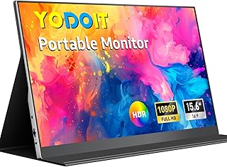 Compare Yodoit Portable Monitor, 15.6" 1920×1080P FHD Screen IPS Display, USBC & HDMI Connectivity, Builtin Speakers and Smart Cover, for LaptopPCMacPS345Xbox at KSA Price