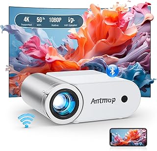 Mini WiFi Bluetooth Projector - Native 1080P, Compatible…