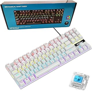 Mechanical Gaming Keyboard, Cyan Switch 87 Keys…