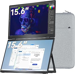 Compare VisionOwl Portable Monitor Dual 15.6 Inch 1080P FHD 120% sRGB Laptop Screen Extender, HDMI USBC Monitor for Laptop Mac Surface PC PS5 Xbox, with Builtin Kickstand Speakers, VESA Mountable at KSA Price