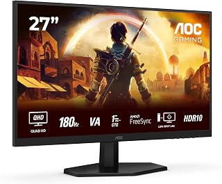 Compare AOC Gaming Q27G42XNE  27 Inch Quad HD Monitor, 180Hz, 1ms, FreeSync Prem., HDR10 2560 x 1440, 2 x HDMI 2.0, 1 x DisplayPort 1.4 Black at KSA Price