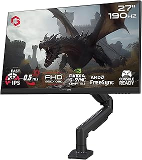 Compare GAMEON 27” Fast IPS Gaming Monitor – FHD 1920x1080, 190Hz, 0.5ms MPRT, HDMI 2.1 Port, FreeSync GSync Support, HDR Ready, VRR, Adjustable Stand, Immersive Gaming Experience, GOM27FHD190IPSX  Black at KSA Price
