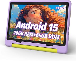 Compare Kids Tablet, Android 15 Tablet for Kids 10 inch OctaCore with Case, 20GB RAM 64GB ROM 1TB TF Card Expandable for Toddler Children, Parental Control, Dual Camera, WiFi,Gift at KSA Price