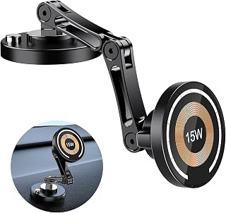 Compare Azonee Magnetic Wireless Car Mount Charger, 15W Fast Charging MagSafe, Magnetic Car Phone Holder Mount, for iPhone 15, 14, 13, 12 and All Smartphones at KSA Price