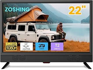 Compare TV 22 inch IPS HD 1080P Screen,Small tv with Freeview Receiver,12 volt TV Built Digital T2 Tuner,USB,HDMIRCAVGA inputs,Suitable for Bedroom Caravan at KSA Price