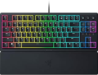 Compare Razer Ornata V3 TKL Gaming Keyboard: LowProfile Keys  MechaMembrane Switches  UVCoated Keycaps  Backlit Media Keys  8Zone RGB Lighting  SpillResistant  Magnetic Wrist Wrest  Classic Black at KSA Price
