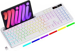 Soueto Wireless Keyboard with 7-Color RGB Backlit,…