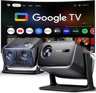 Compare Aurzen Boom Mini 4in1 Smart Projector with Google TV, 4K Supports Home Cinema & Outdoor Projector, 20W DoIby Audio, 500 ANSI Projector, ToF Autofocus & Keystone Correction, WiFiBluetoothMobile at KSA Price