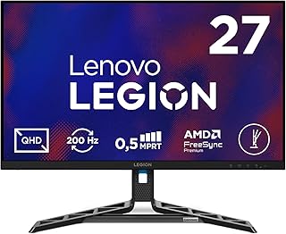 Compare Lenovo Legion R27qe Gen 2 Gaming Monitor 27 Inch QHD 2560 x 1440 IPS, 0.5 ms MPRT, 200 Hz, Connections 2 x HDMI 2.1 and DisplayPort 1.2, DisplayPort Cable Included  Raven Black at KSA Price