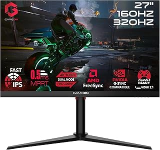 Compare GAMEON Dual Switch Gaming Monitor – 27” 4K160HZ & FHD320Hz Dual Mode, 0.5ms MPRT, Fast IPS Panel, HDMI 2.1 Port, Smooth Console Gameplay, PS5 Compatible  GOSX27B  Black at KSA Price
