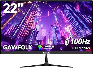 Compare Gawfolk 22" inch Monitor FHD 100Hz UltraThin Zero Frame Computer Display Screen 1080P1920x1080 100% sRGB HDMI VGA Suitable for home use, business office and entertainment at KSA Price