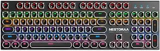 Compare MK20 Flying Tigers Wired Gaming Keyboard, 104 Keys Full Size RGB Rainbow Backlit, Retro Round Keycaps, USB Plug & Play Mechanical Feel Keyboard for PC, Laptop, Windows, Office & Gaming – Black at KSA Price
