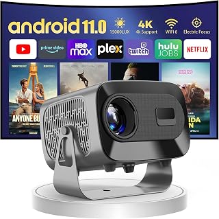 Compare A10 PLUS Projector – Android 11.0, Electric Focus, WiFi 6, Auto Keystone, 15000 Lumens Full HD 1080P Supported, 360° Angle Adjustment Movie Projector for Home Theater at KSA Price
