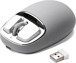 Compare YUNZll C1 Silicone Wireless Mouse, TriMode 2.4GUSBCBluetooth Mouse, 4800 DPl Optical Tracking, 6 Adjustment Levels,Customize Mice for Laptop, Computer, iPad, MacBook Gray Silver at KSA Price