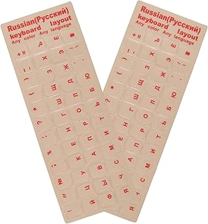 2 Pack Universal Russian Keyboard Stickers Transparent…